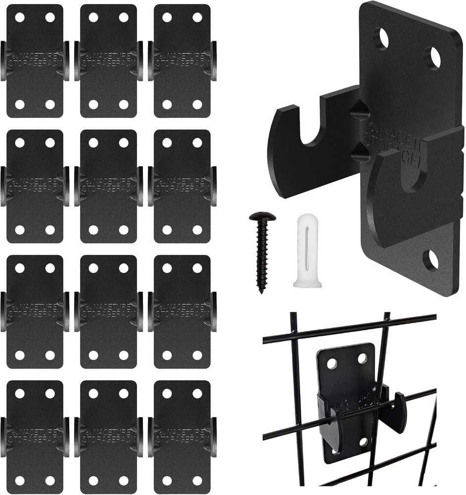 Grid Wall Clips 12 Pack Advanced Gridwall Mount Brackets Reinforced Double Hook