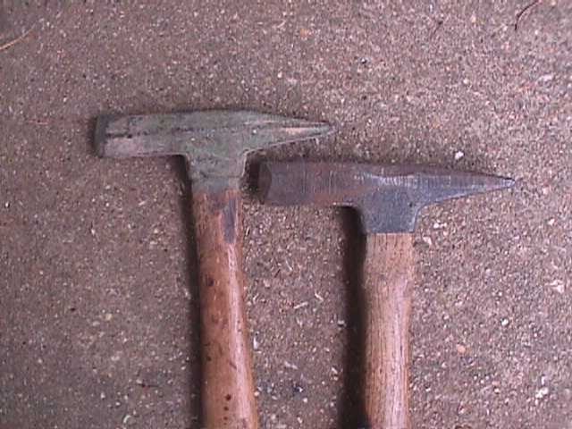 2 VINTAGE STONE CHIPPING HAMMERS
