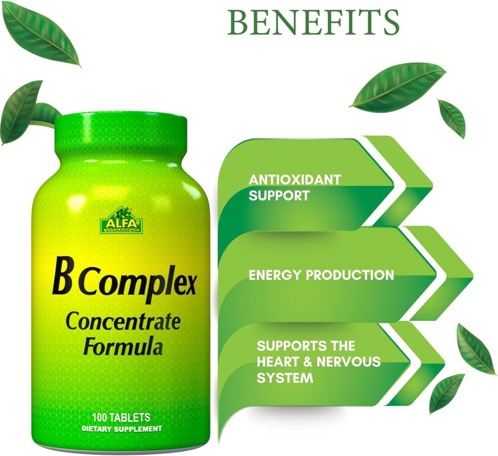 ALFA VITAMINS B Complex Formula - Daily Nutritional Supplement - B Vitamins for