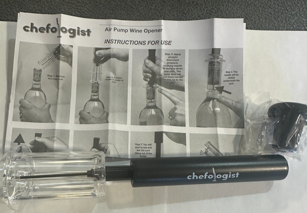 Chefologist Air Pump Wine Opener - BLACK  New