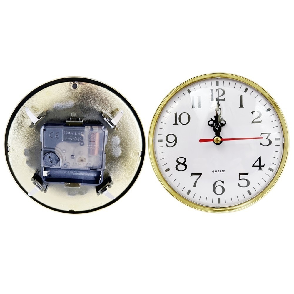 DIY 130MM Quartz Clock Insert Movement Miniature Arabic Numeral Replacement Gold