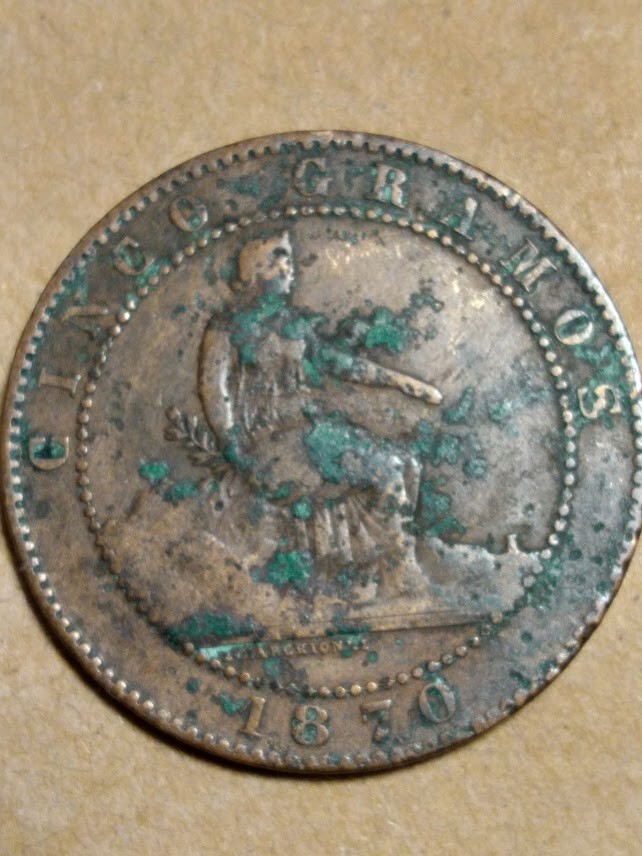 1870 Spain 5 Centimos