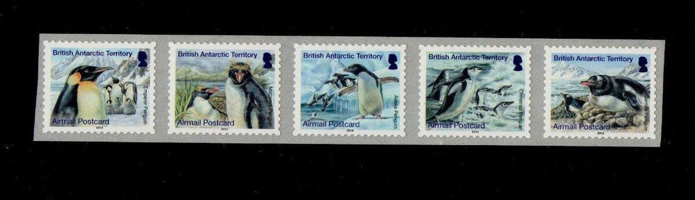 BAT 2014 SG634A-638 PENGUINS SELF ADHESIVE  MNH