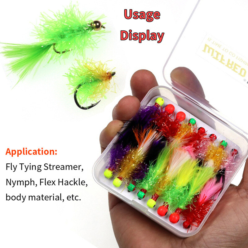 Fly Tying Tinsel Chenille Line Crystal Flash Line Crystal Flash Realistic