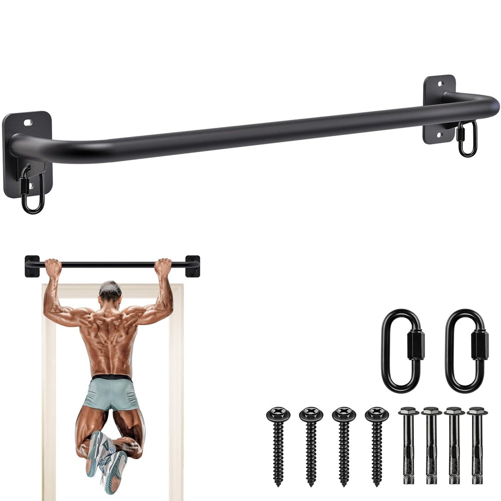 SELEWARE Fully Welded Pull Up Bar Wall A1: Black 36" Mount