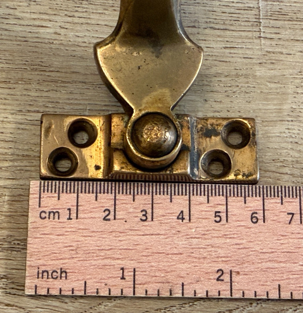 ANTIQUE SOLID BRASS CASEMENT WINDOW HANDLE RECLAIMED