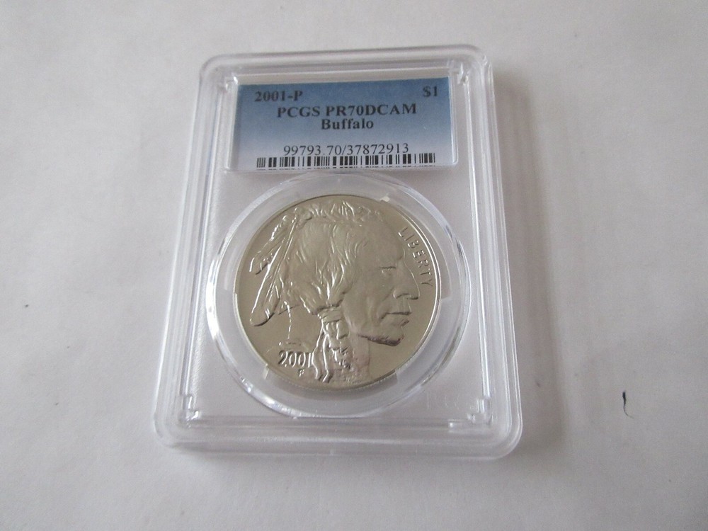 2001-P  PCGS   $1 Buffalo Silver   PR70DCAM