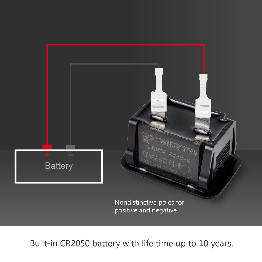 AC/DC Powered Digital Maintenance Hour Meter Motorcycle Hour Meter for Mowers