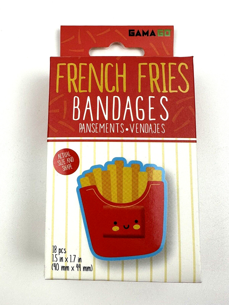 Fries Pattern Self-Adhesive Fun Novelty Bandages 18pcs