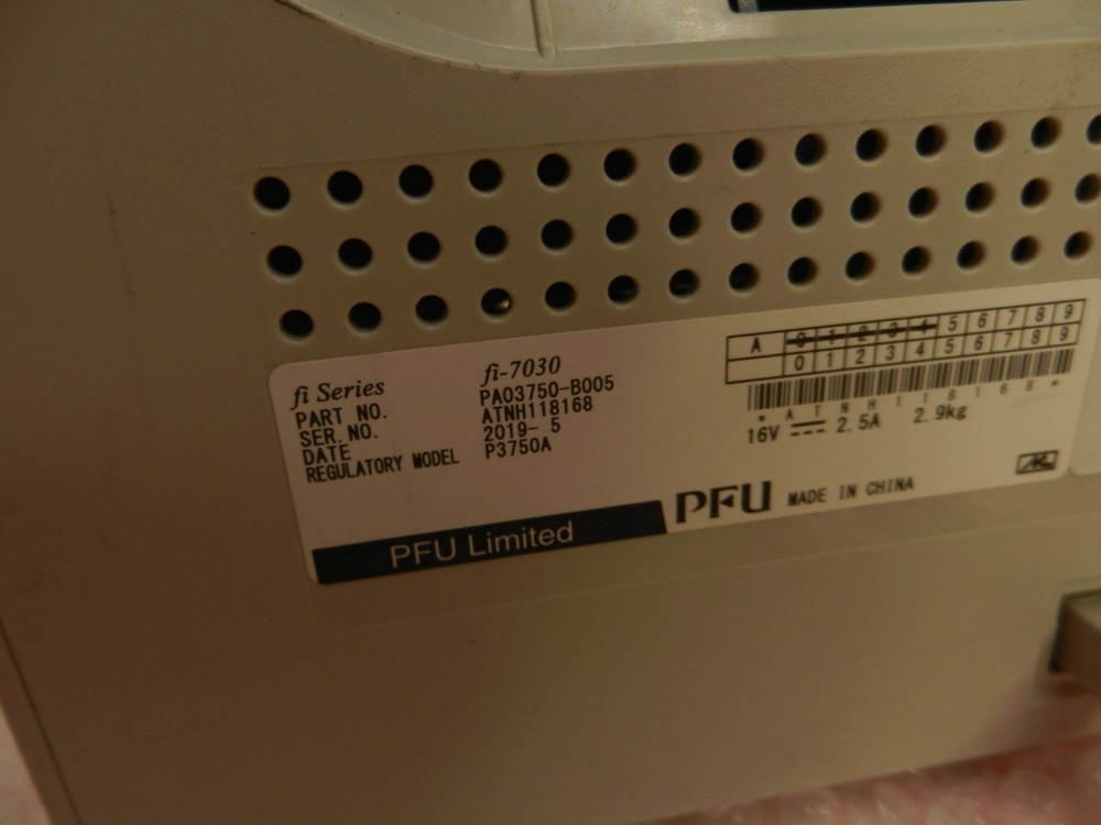 Fujitsu Fi-7030 Scanner ADF Document Image Color Power Supply USB Cable Tested