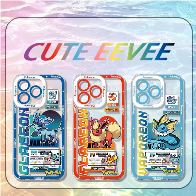 Pokemon Eeveelutions iPhone Case Transparent Arcade Design