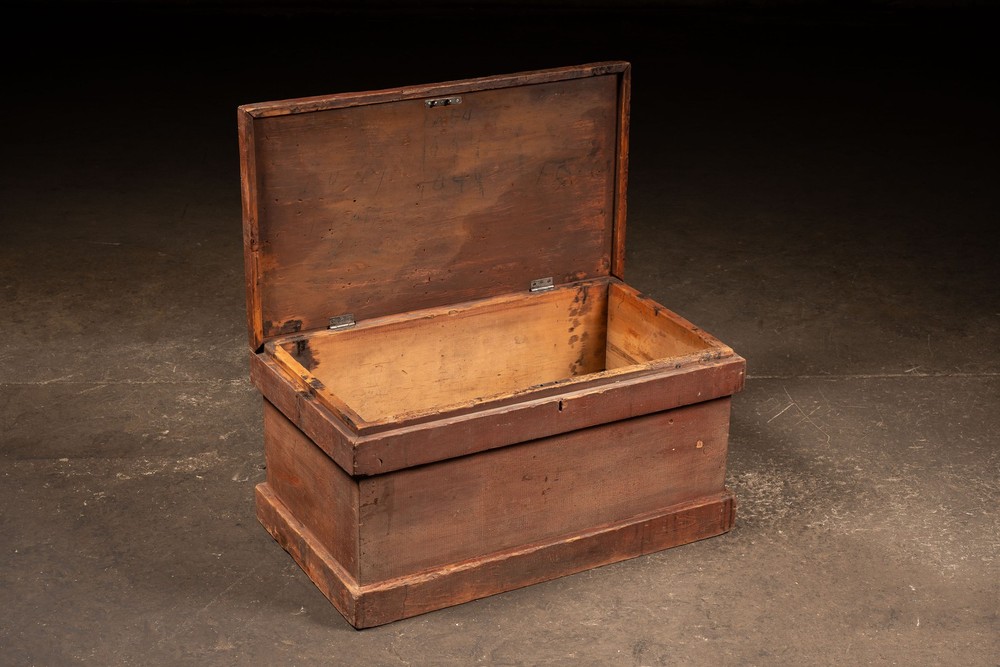 19th Century Painted Pine Blanket Chest