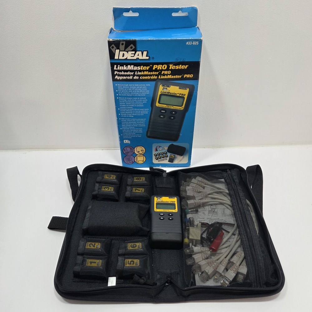 IDEAL LINK MASTER PRO Network Cable Tester  In Carrying Case  Model #33-825