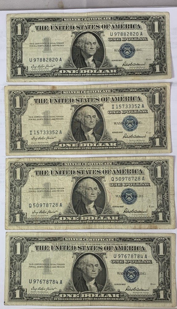 Silver Certificate Lot 1957 4 Old Notes