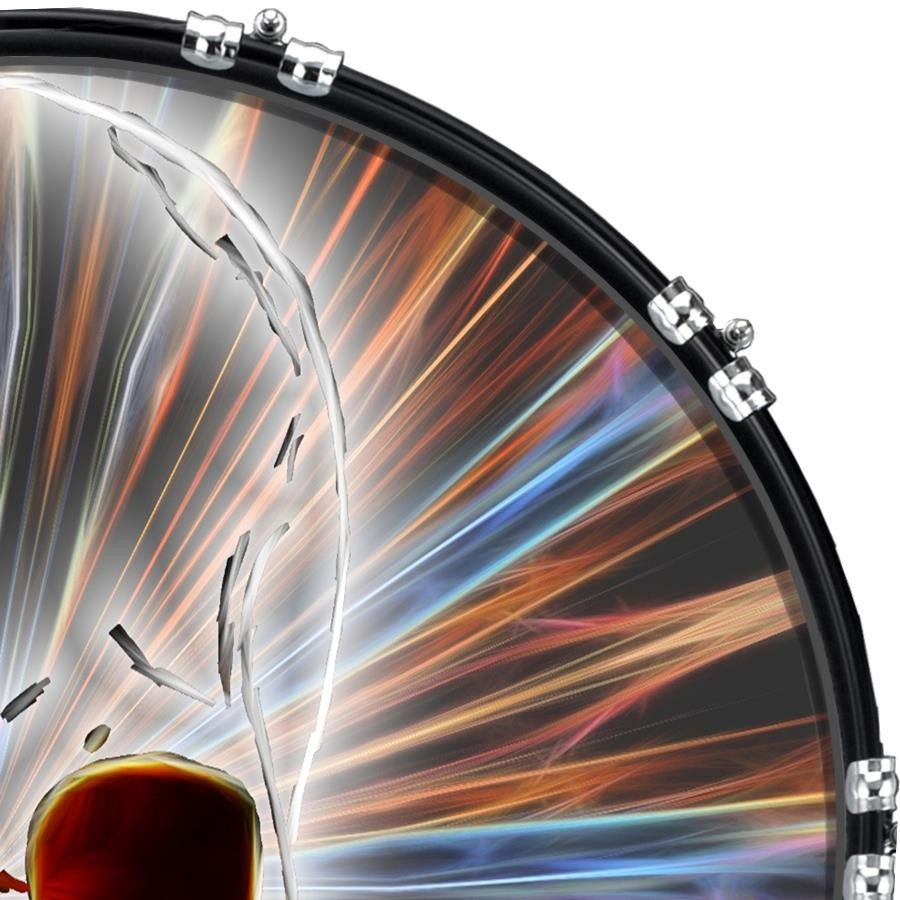 20" Custom Bass Kick Drum Front Head Graphic Graphical Skull Effect