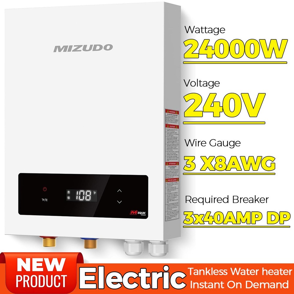 24KW Electric Tankless Water Heater Instant Hot On Demand for Whole House 240V