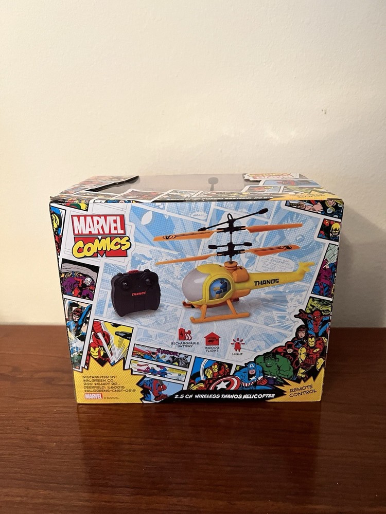 MARVEL COMICS WIRELESS REMOTE CONTROL THANOS Yellow HELICOPTER New