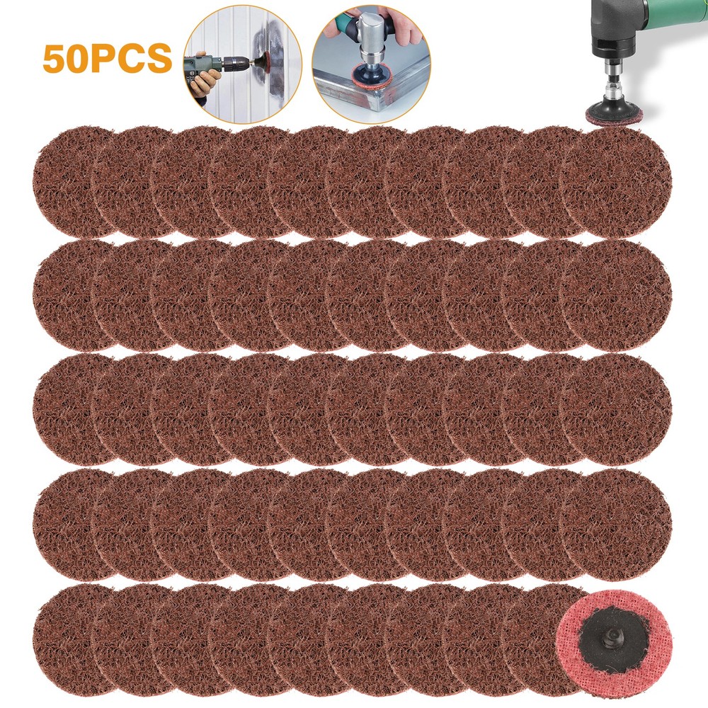 50PCS 2" Roll Lock Sanding Discs Set Medium Surface Conditioning for Die Grinder