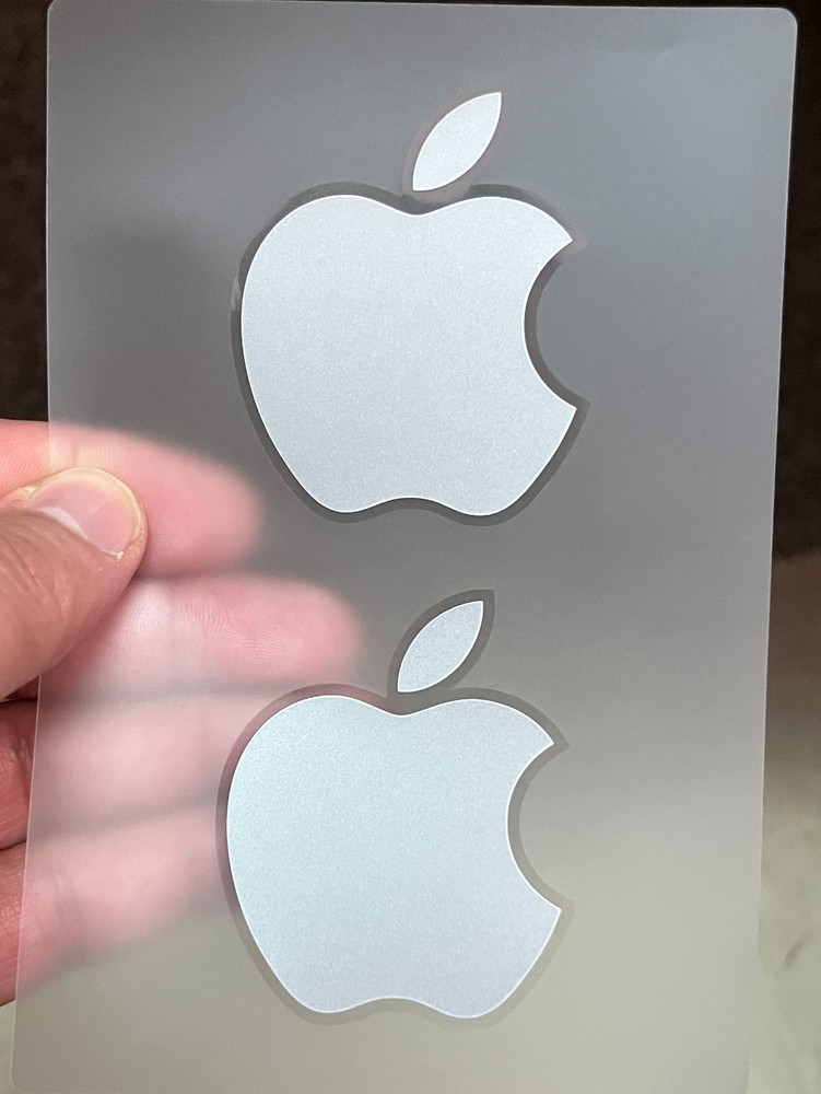 2 Genuine Authentic Apple Stickers-Decals Gray OEM