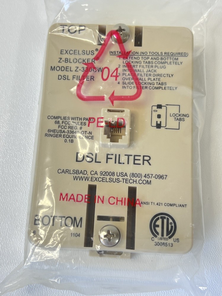EXCELSUS Z-BLOCKER Z-330CW DSL FILTER NEW IN PACKAGE