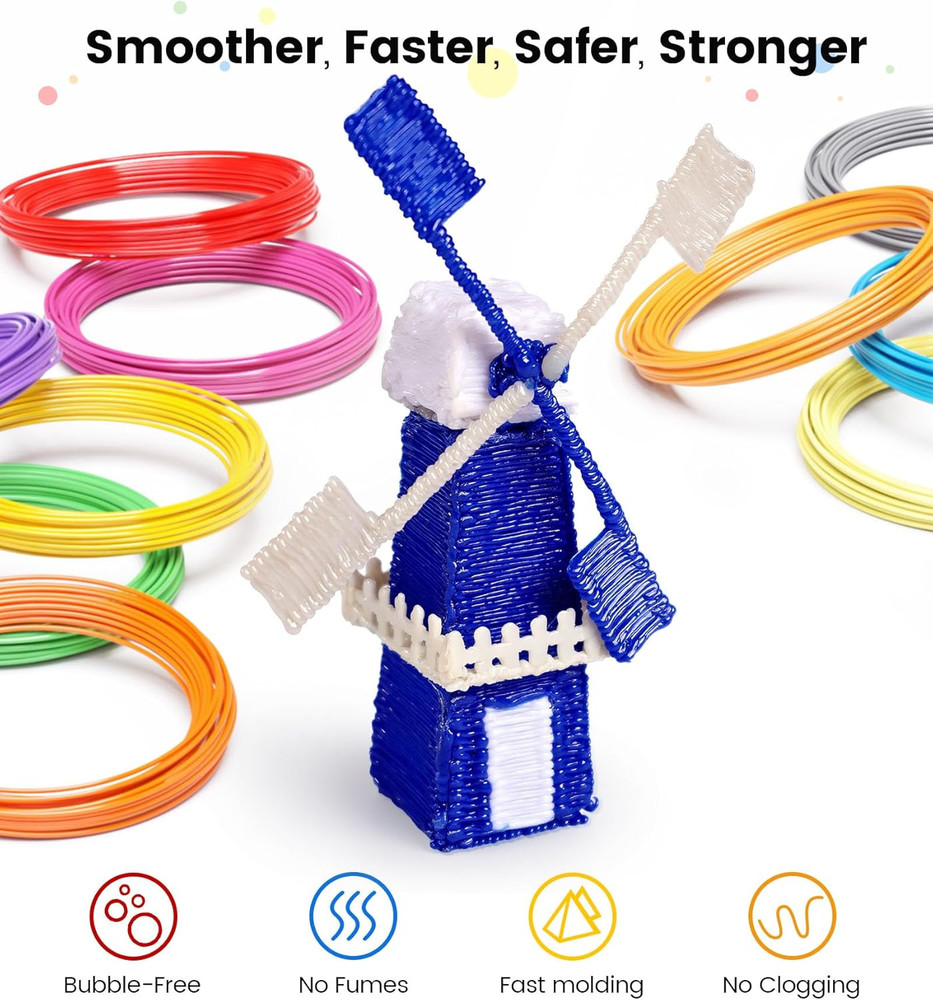 1.75Mm 3D Pen Filament Refills Compatible with SCRIB3D P1/ADV MYNT3D Basic/Su...