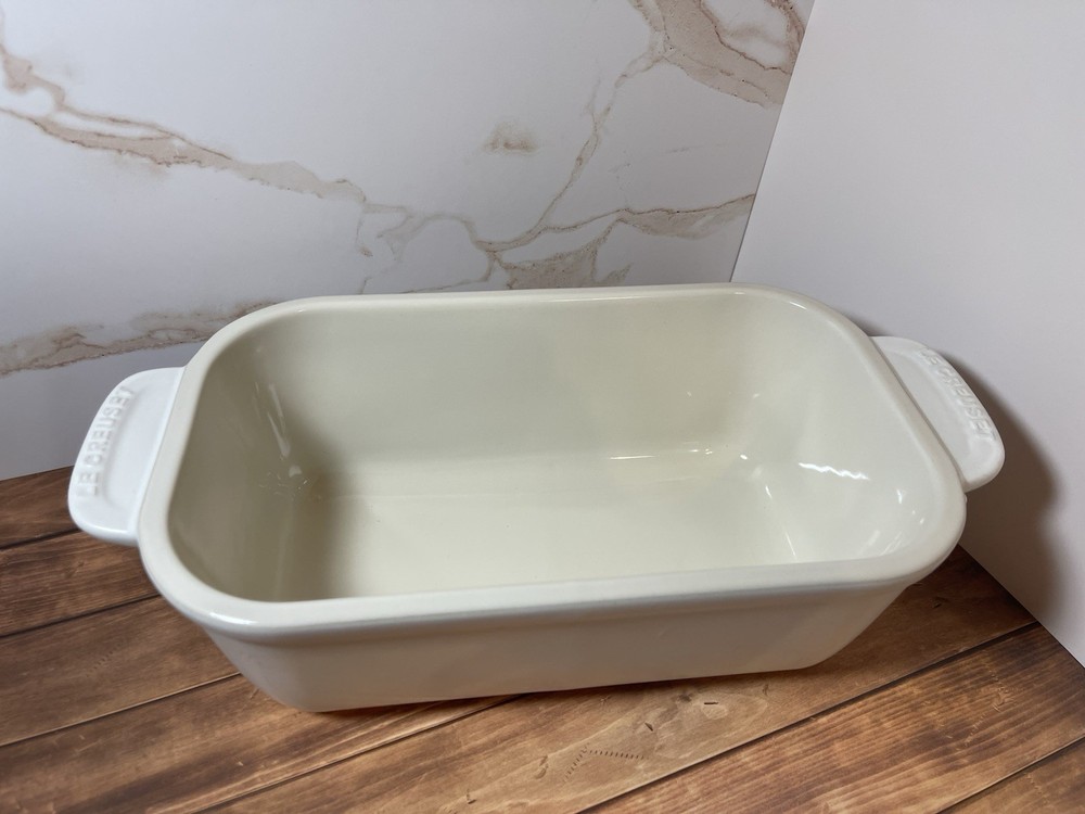 Le Creuset White Stoneware Ceramic Loaf Pan Rectangle