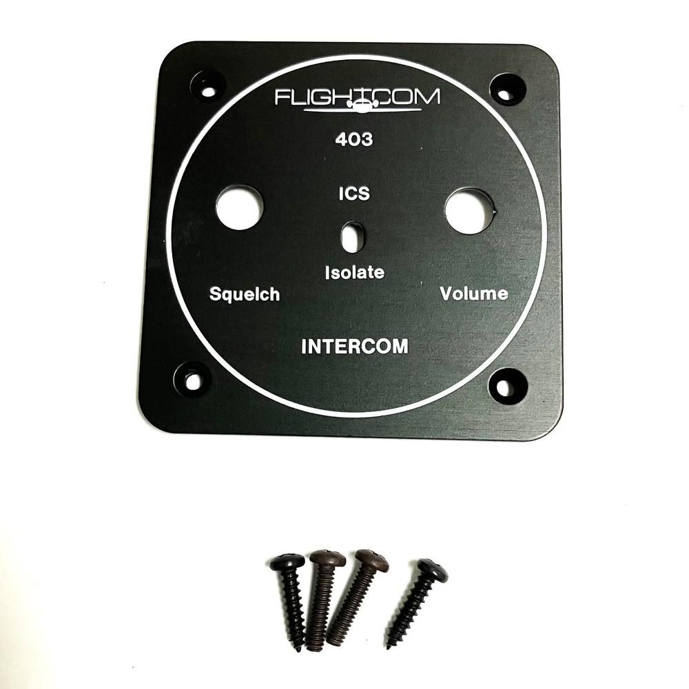 Flightcom Faceplate for 403 Intercom Square Mounting Panel Plate 2 1/2" X 2 1/2"