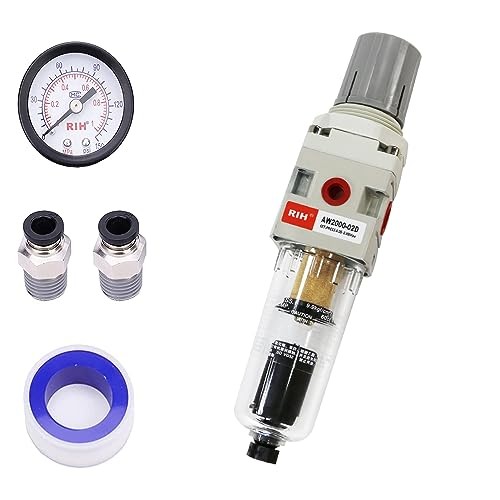 1/4" NPT Auto Drain Compressed Air Filter Regulator Combo 1/4"NPT Auto Drain