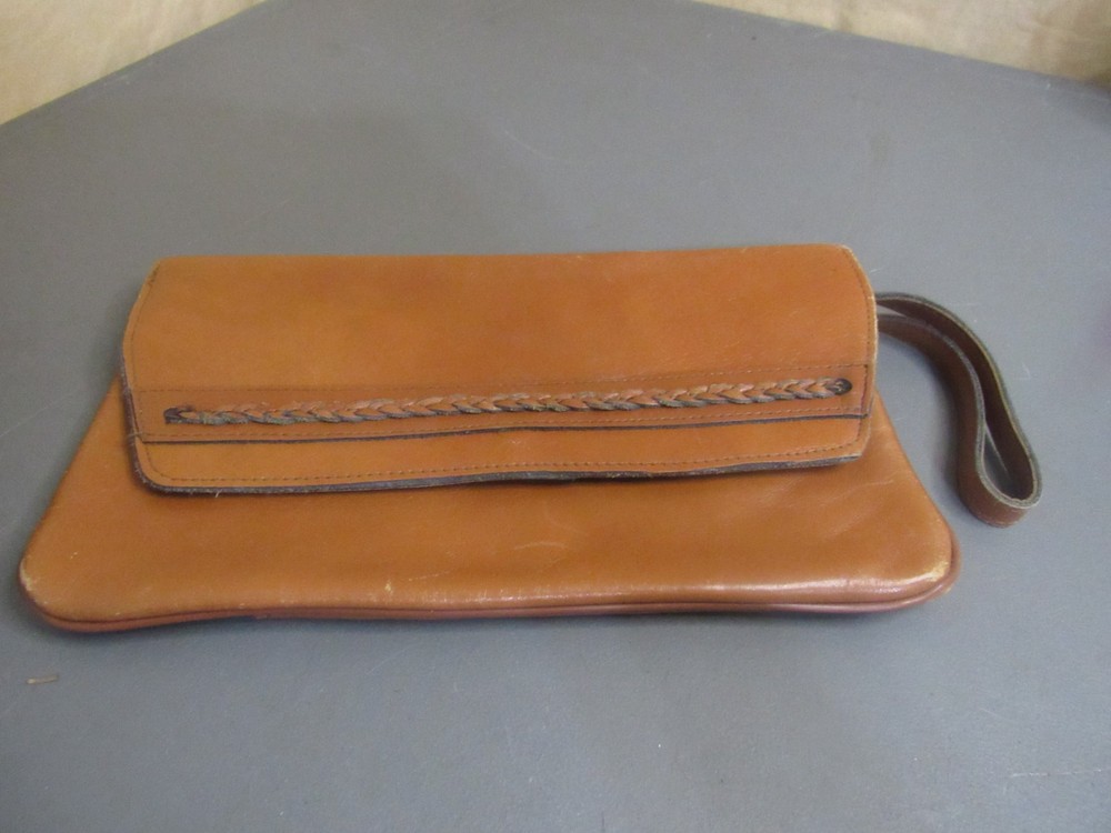 Vintage Leather Clutch/Wristlet 11"X7"