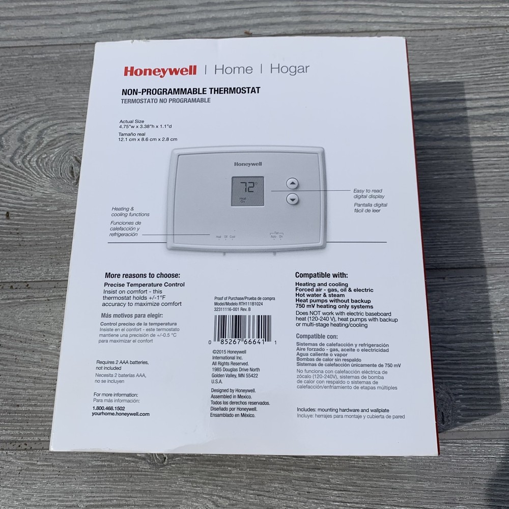 Honeywell Home Horizontal Non-Programmable Thermostat