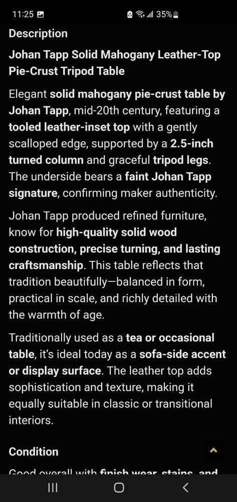 Johan Tapp Mahogany Tea Table