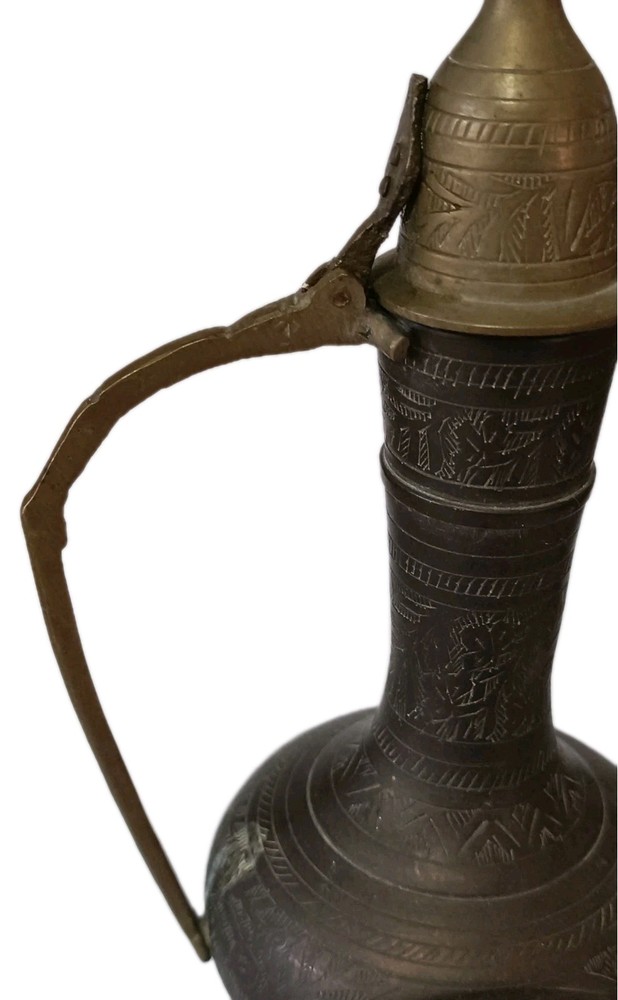 Vintage Solid Brass Dallah Tea Aftaba Water Ewer Pitcher 21cm