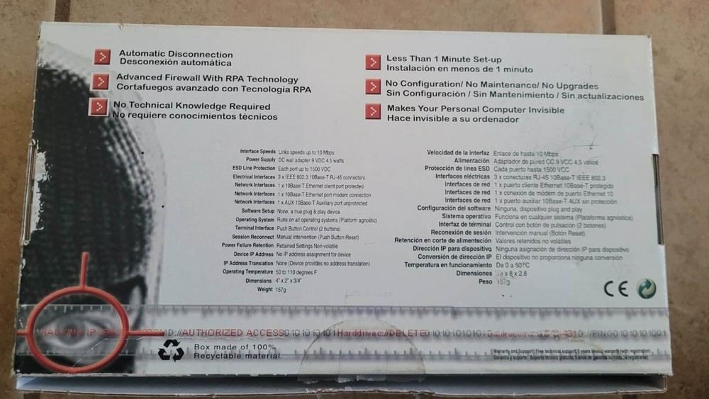 AlphaShield Personal Network Auto Disconnect Firewall Security NEW/Opened Box