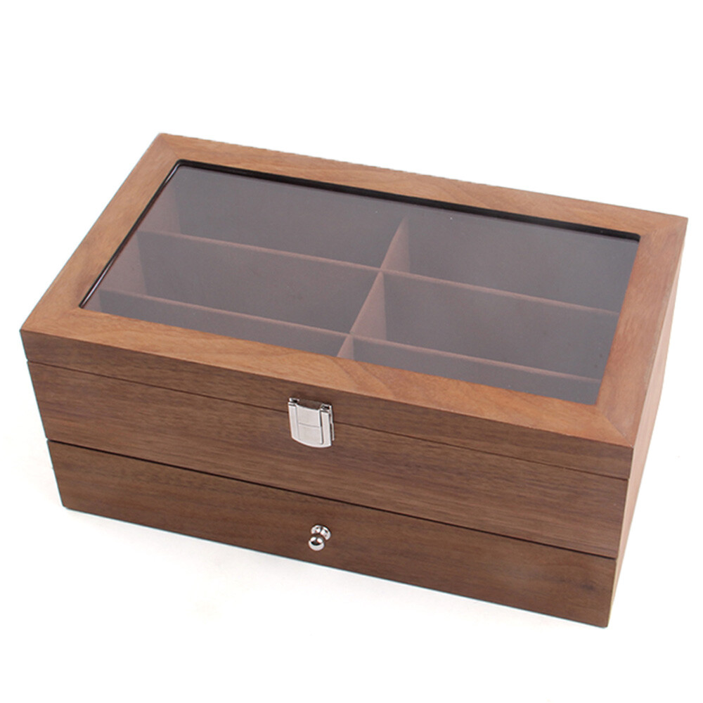 Glasses Display Box Vintage Gift Box Organizer Sunglasses Storage Case 12 Bits