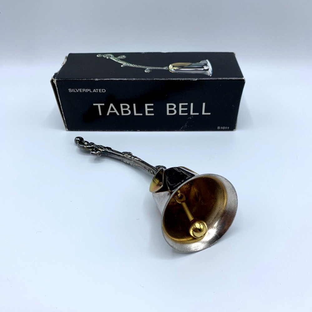 Vintage Silver Plated Table Bell Rose Shaped - S1011