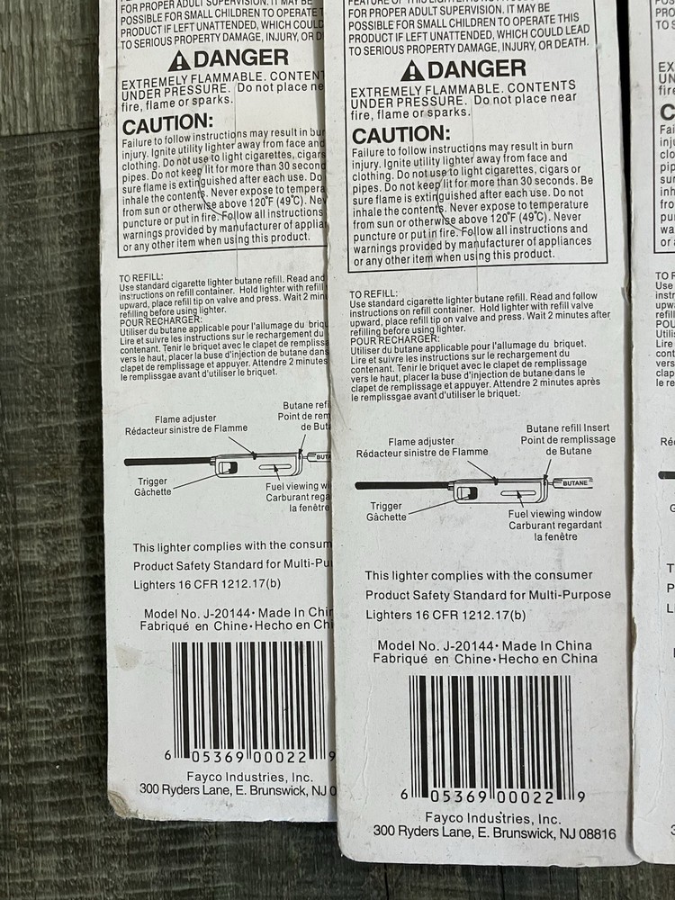 6 pack Handi flame refillable Butane multi-purpose camping BBQ home lighter