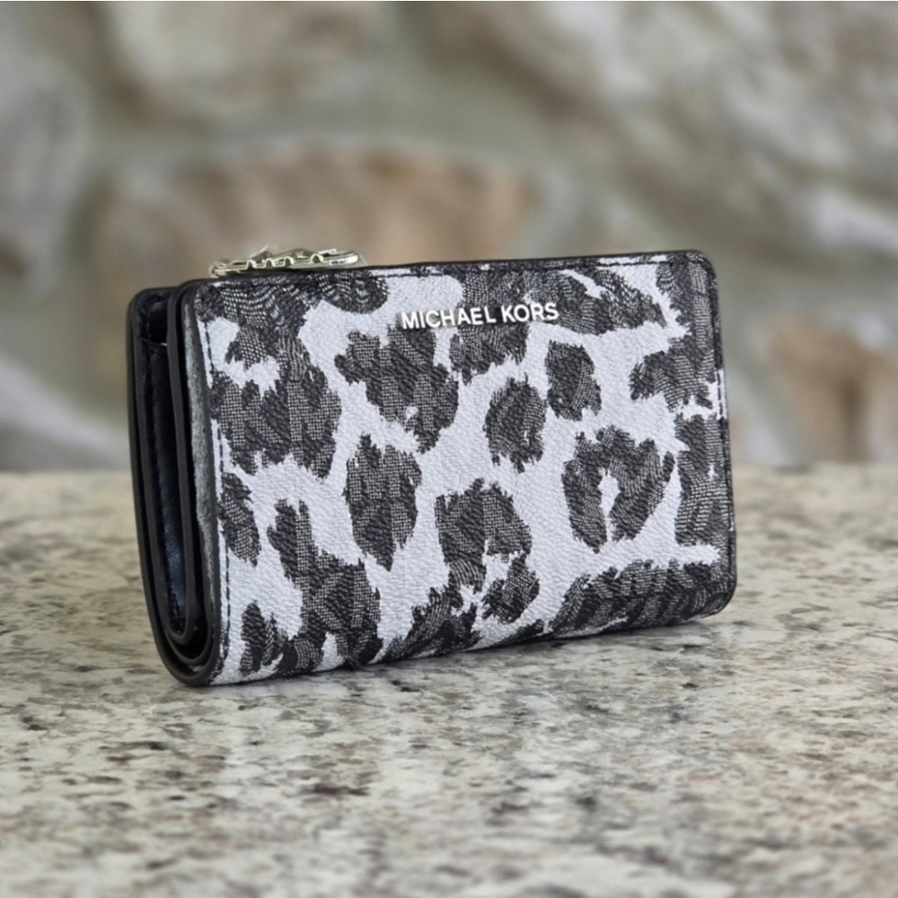 Michael Kors Empire Medium Leopard Logo Bifold Wallet