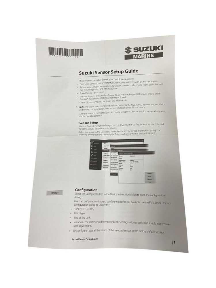 Suzuki 990C0-88217, SMIS Fluid Level Sensor 10ft Cable