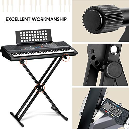 Adjustable Keyboard Stand Double Braced X Style Digital Piano Stand with