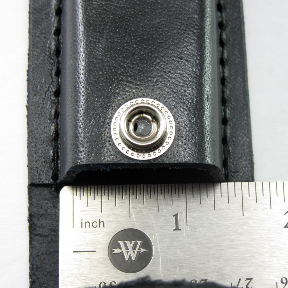 FOLDING POCKET KNIFE SHEATH | 4" Black Genuine Leather Belt Loop Case