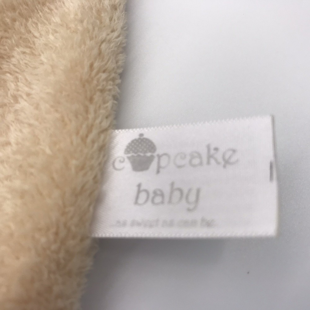 Cupcake Baby Bear Lovey Security Blanket Tan Soother