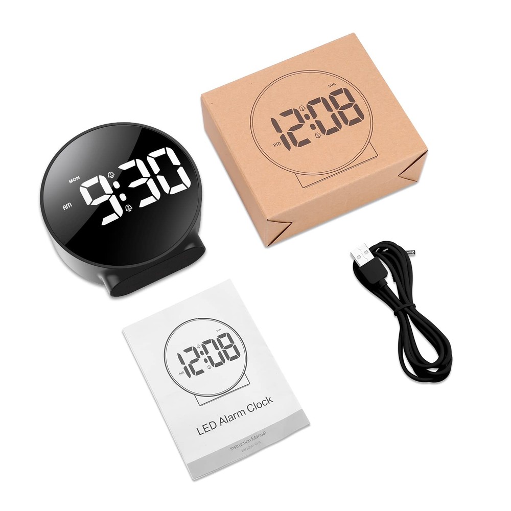 Digital Alarm Clock, HD LED Display Alarm Clock, Simple Table Clock, Electron...
