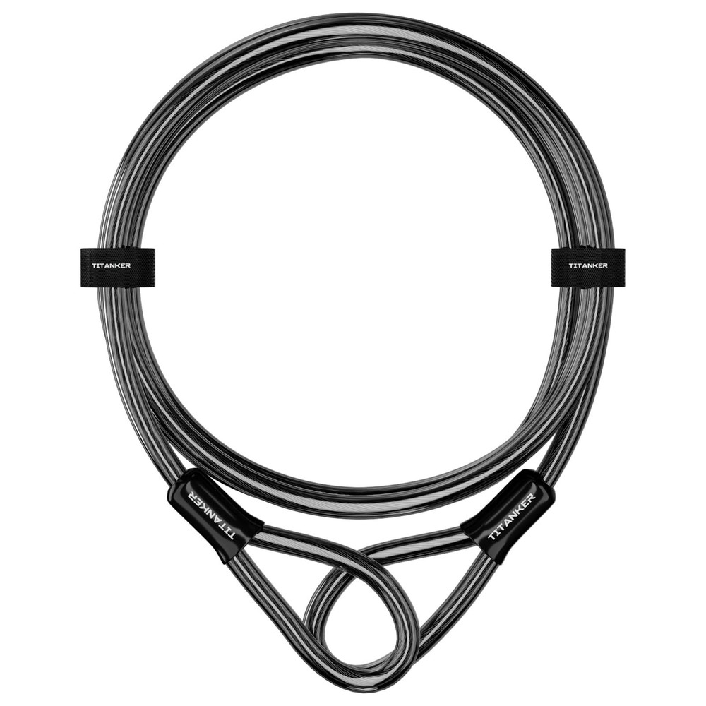 Titanker Bike Lock Cable,12mm Thick Security Cable with Loops 15FT, 12mm