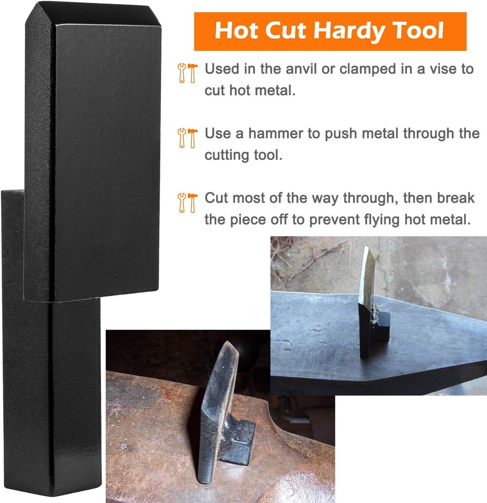 3-Piece Blacksmith Tool Set - Hot Cut, Creasing Stake & Fuller Forge Tools
