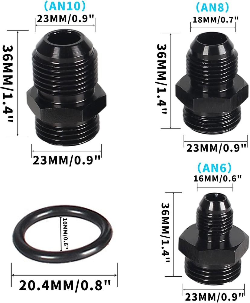 100 Micron Inline Fuel Filter w/ 6AN 8AN 10AN Fitting E85 Adapter Fuel Filter