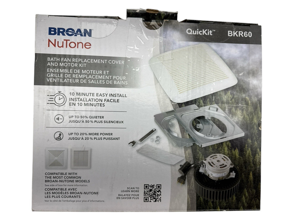 Broan NuTone Quickit 60 CFM Bathroom Vent Upgrade Kit BKR60 (OB1)
