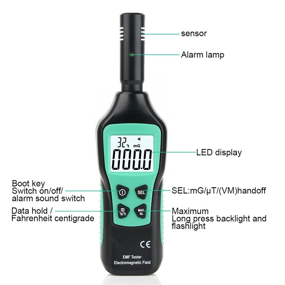 ABS Radiation Dosimeter EMF Meter Electromagnetic Field Detector Geiger Counter
