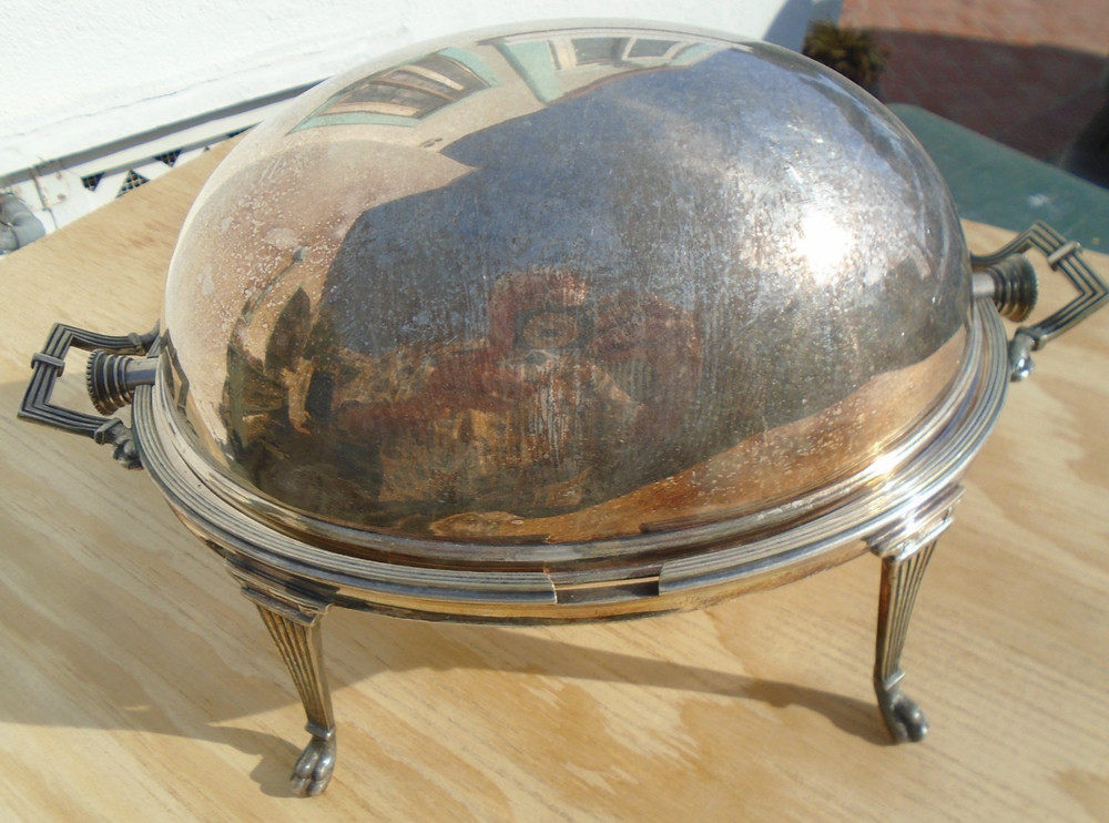 Breakfast Warmer Hallmarked Rolltop England Silverplate