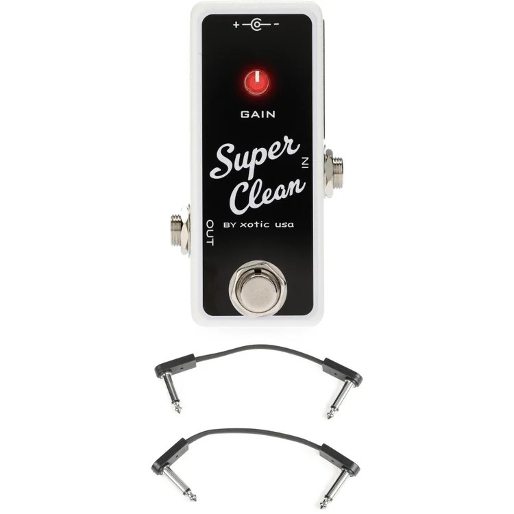 Xotic Super Clean Buffer Mini Buffer Pedal with EBS Patch Cables
