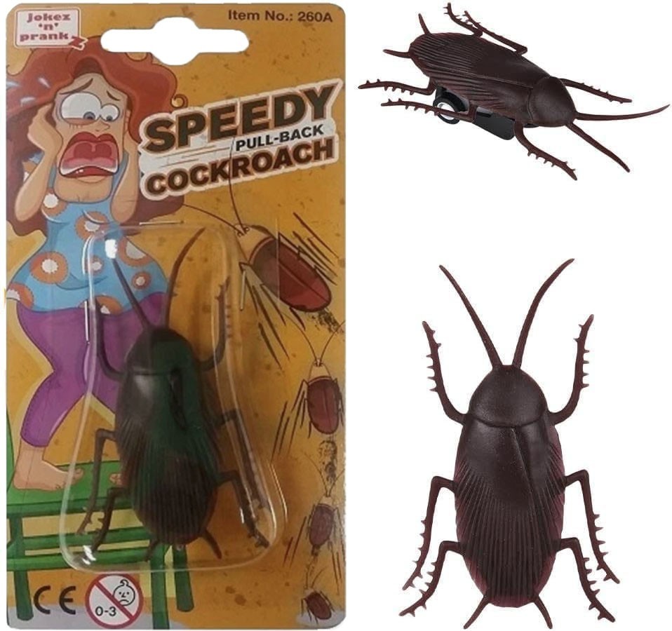 Speedy Pull Back Running Cockroach Prank Scary Gag Joke Bug Crawling Insect